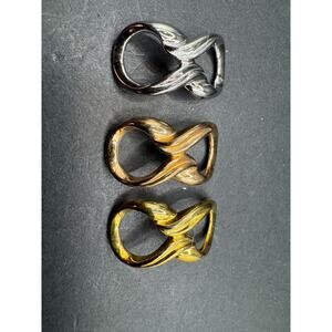 UTC 925 Sterling Silver & Gold Tone Infinity Symbol Slide Pendant Lot of 3